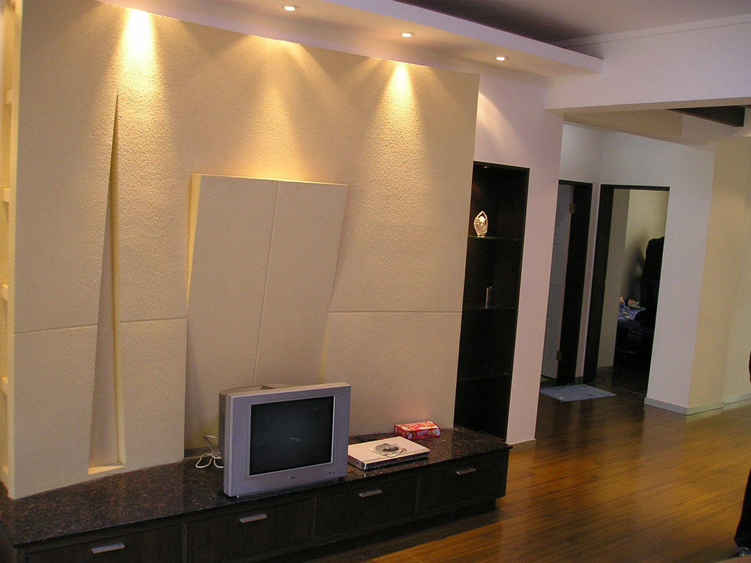 卧室电视背景墙简单设计_案例图库_上海装潢网
