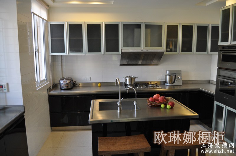 不锈钢橱柜 家用不锈钢整体橱柜 欧琳娜不锈钢橱柜 新款环保橱柜
