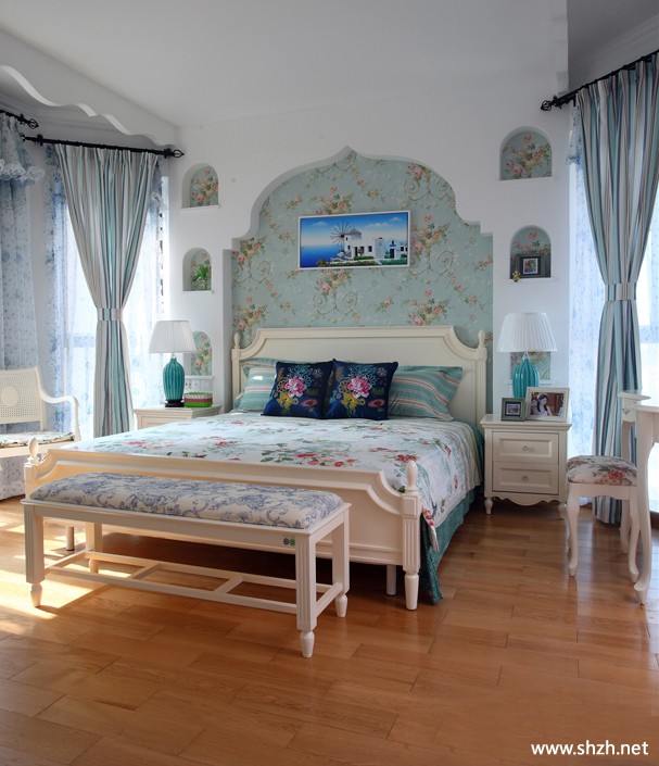 地中海卧室背景墙