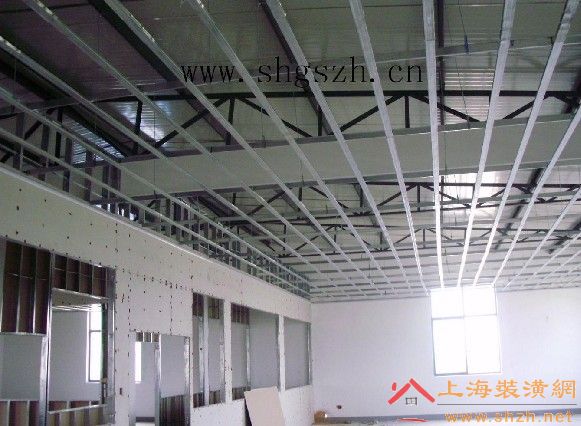 上海装潢网 建材商城 吊顶 轻钢龙骨吊顶 石膏板吊顶隔墙 市场价:40