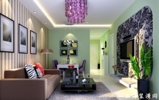 欧香名邸-现代 紫色 绚丽 客厅 卧室