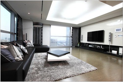 黑白色客廳設計