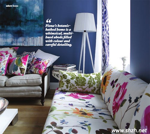 地中?？蛷d沙發(fā)碎花布藝軟裝