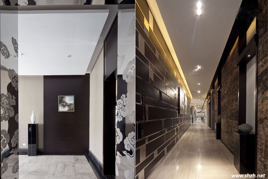 中式风格走廊背景墙设计