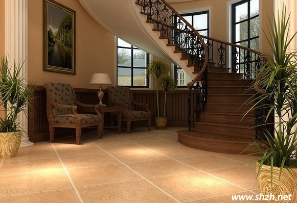 美式风格装修 大厅楼梯设计