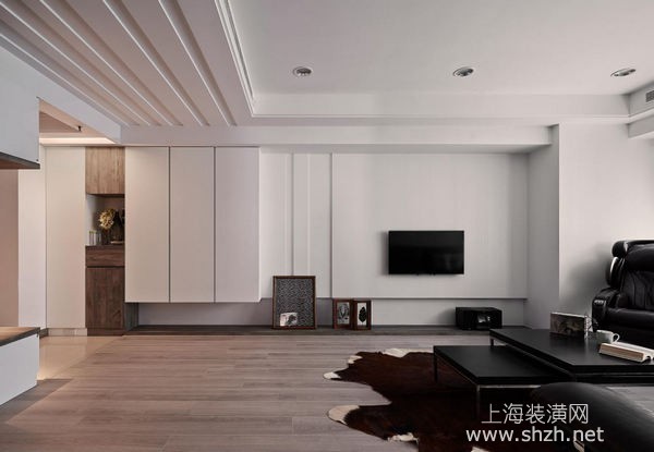 80平米簡約北歐風(fēng)裝修設(shè)計(jì)：天花板溝槽造型化解小戶型低矮格局