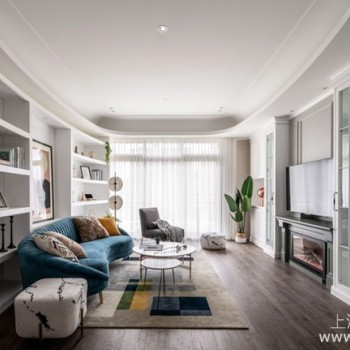 乡村风格装修设计案例：多元材质特色混搭营造甜美豪宅感受