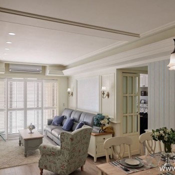 美式乡村风小户型装修：开放式格局加高雅建材带来不输豪宅体验