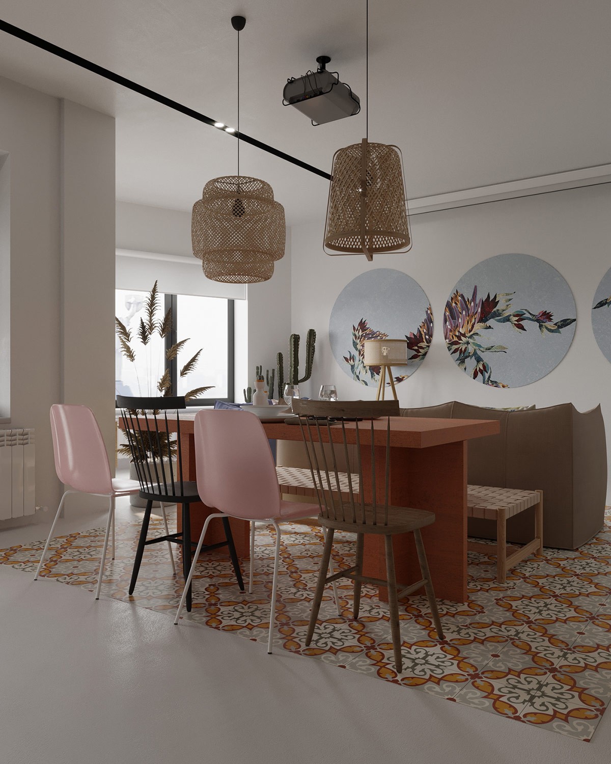 北欧风遇到波西米亚风,87平温暖住宅设计