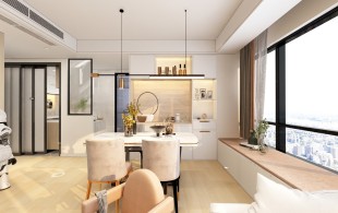 95平奶油原木风案例，时光温柔，恬静淡雅