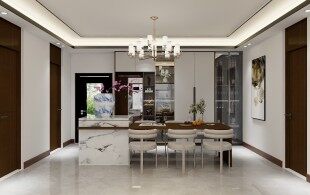 蕴含书香气又不失时尚的173平的中式风格设计