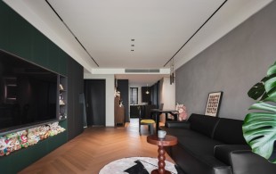 72m2黑白灰+开放式格局，高级感十足