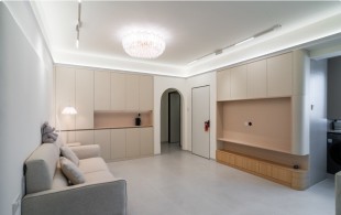 80㎡奶油风二居室，阳台爆改开放式厨房