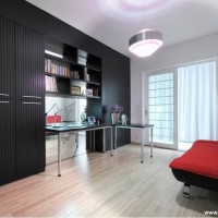 简约冷色书房效果图