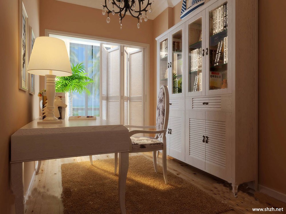 韩式暖色书房效果图