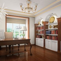 欧式暖色书房效果图