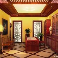 古典暖色书房大户型