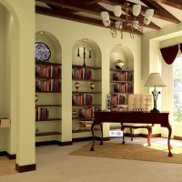 豪华中性色书房