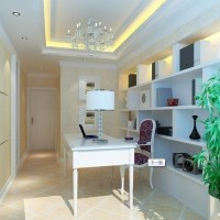 欧式中性色中户型书房