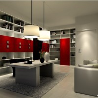 冷色大户型书房效果图