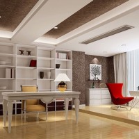 现代别墅书房效果图