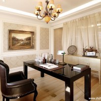 欧式书房跃层复式效果图