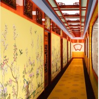 会所暖色过道实景图
