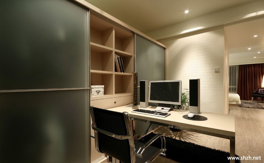 冷色书房实景图