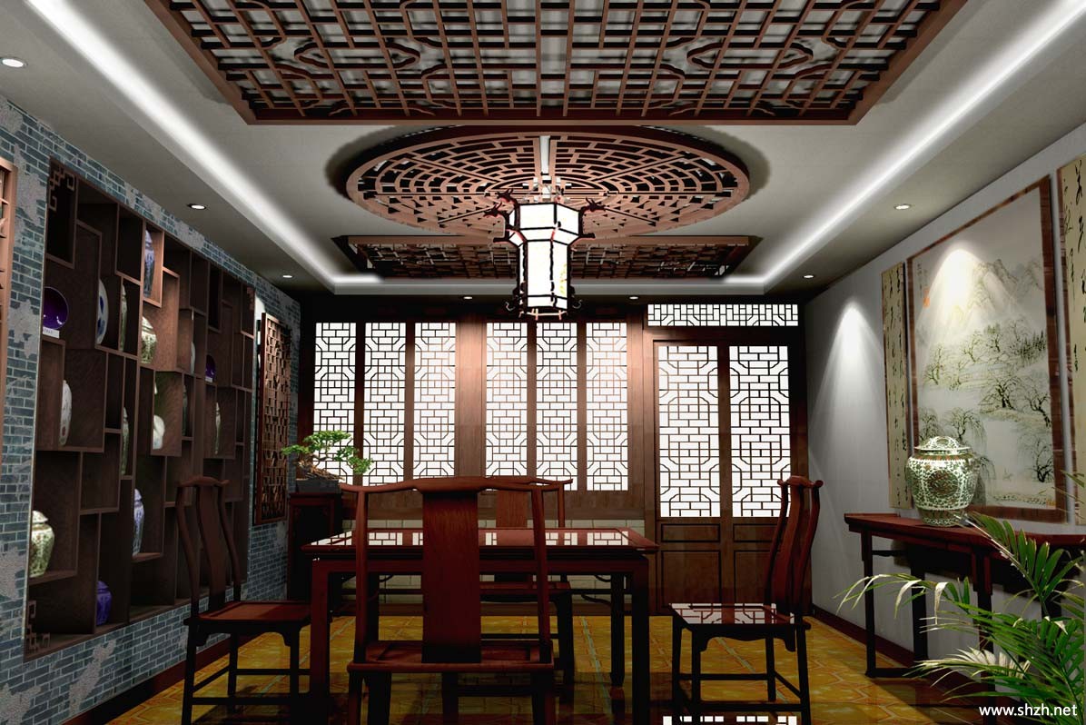 新中式客餐厅-建E网设计案例