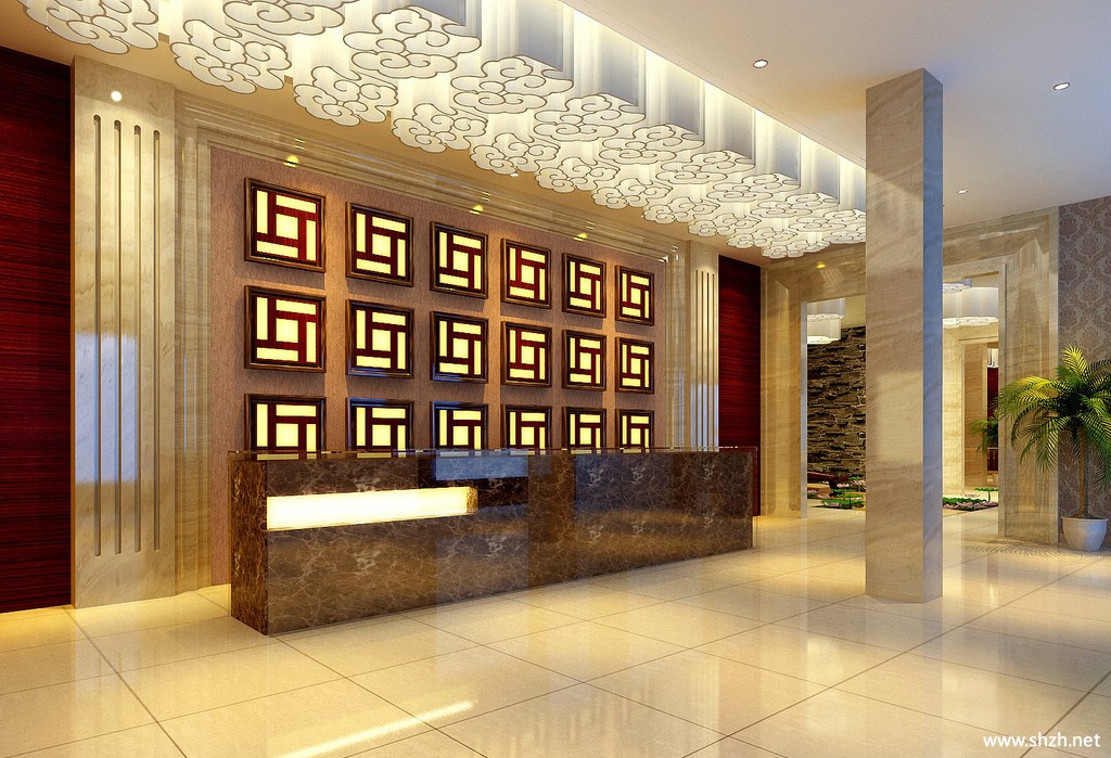 会所前台效果图