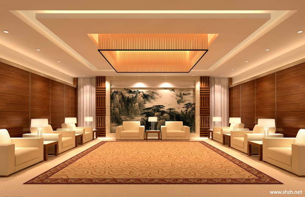 大型会议室效果图-上海装潢网