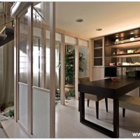 书房书架写字台