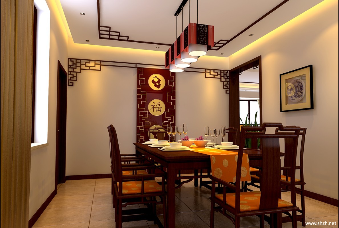 新中式三室两厅餐厅装修设计图片_装修图片-保障网装修效果图