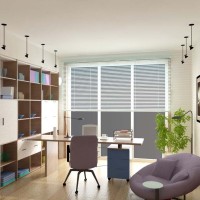 现代简约书房效果图