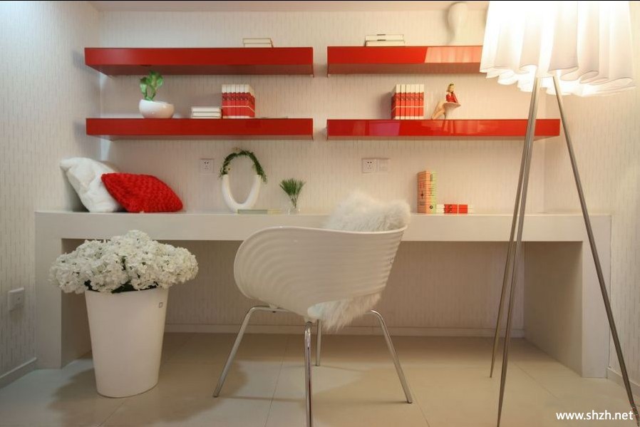 暖色书房实景图