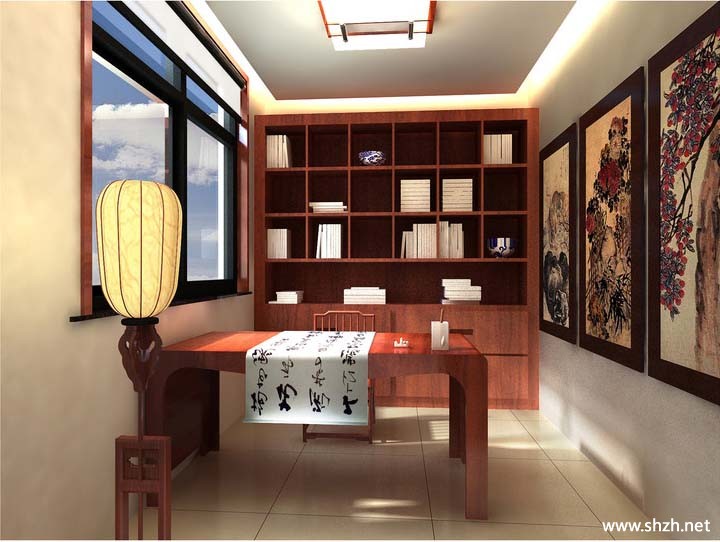 中式书房效果图