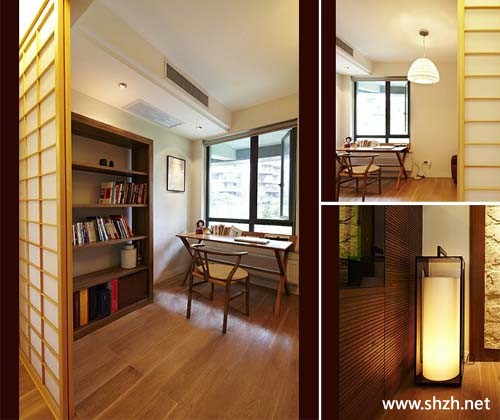 书房书架写字台