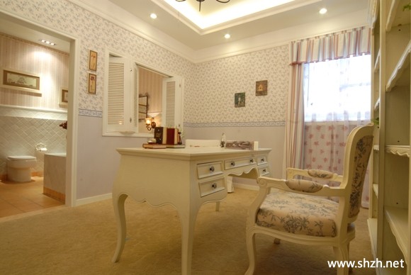 书房书架写字台