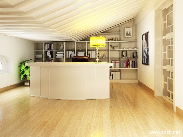 简约阁楼书房写字台