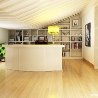 简约阁楼书房写字台