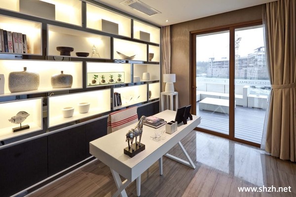 书房书架写字台