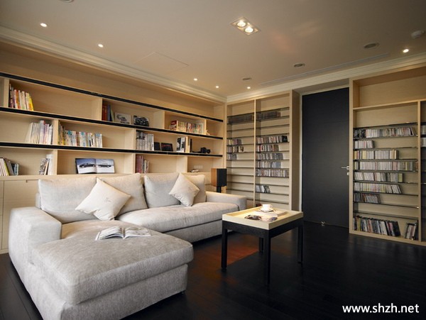 书房书架沙发