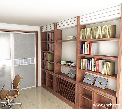书房书架效果图