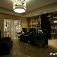 冷色跃层复式书房