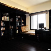 书房书架写字台