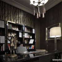 书房背景墙书架
