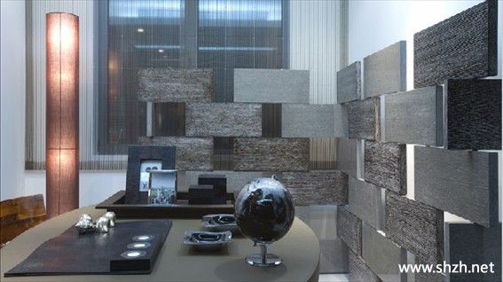 现代冷色书房写字台