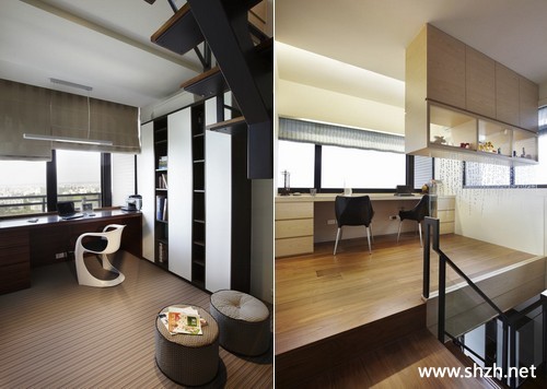 书房写字台书架