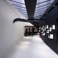 现代冷色会所过道