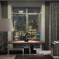 大户型现代书房写字台